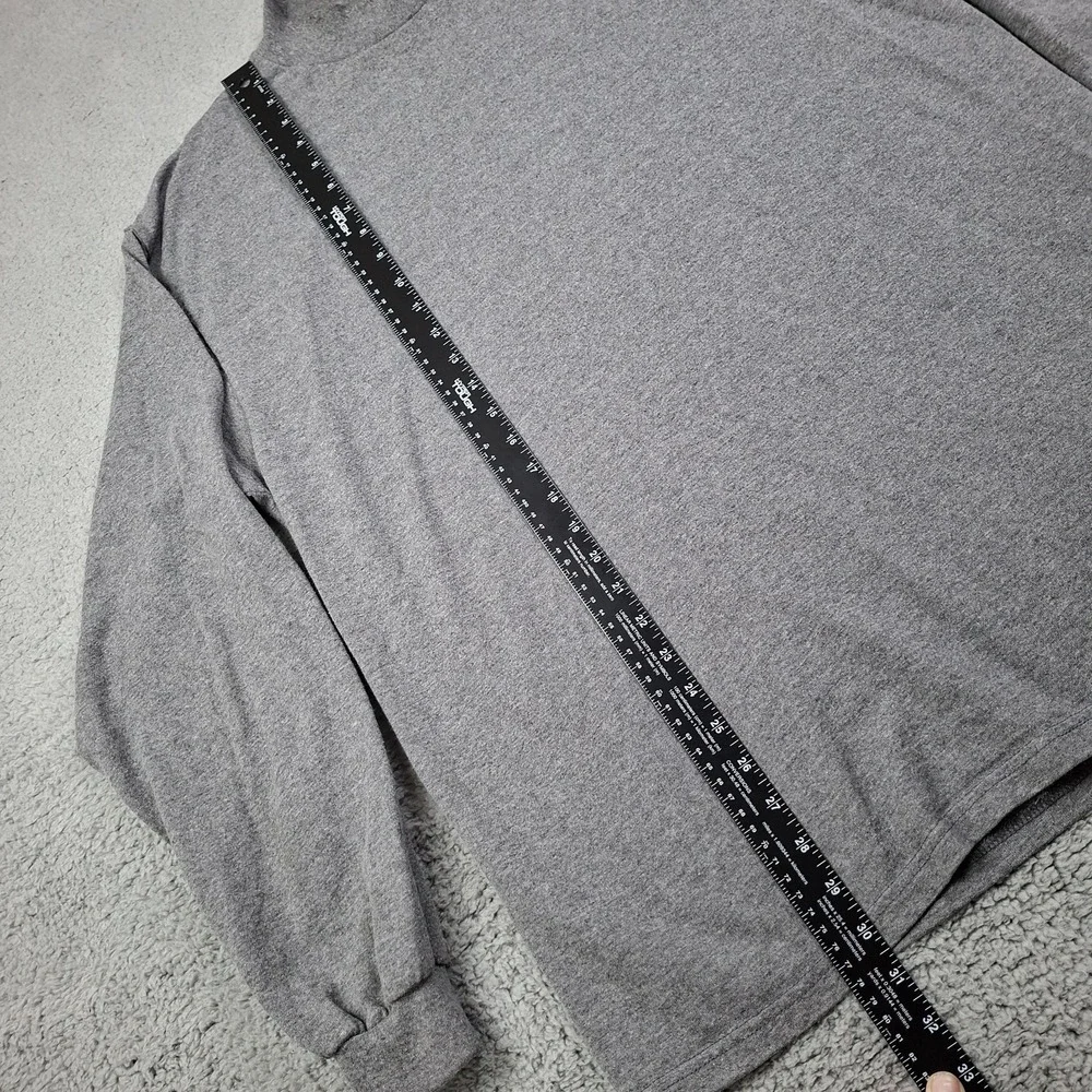 Vintage Nike T Shirt Mens XL Gray Mock Neck Long Sleeve Swoosh 90s Made In USA